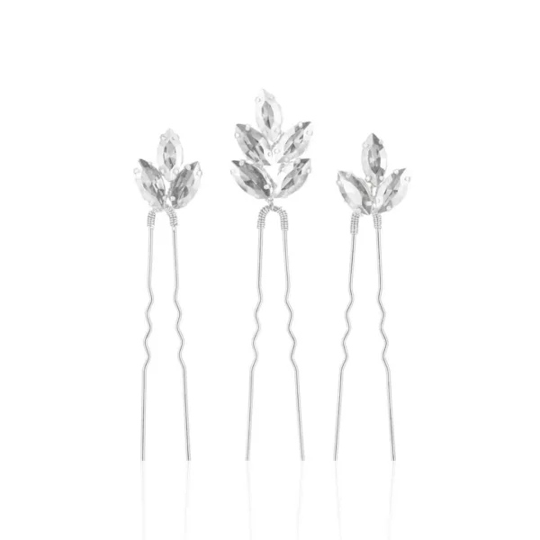 Hair Pins für die Hochzeit mit Kristallsteinen (3er Set)